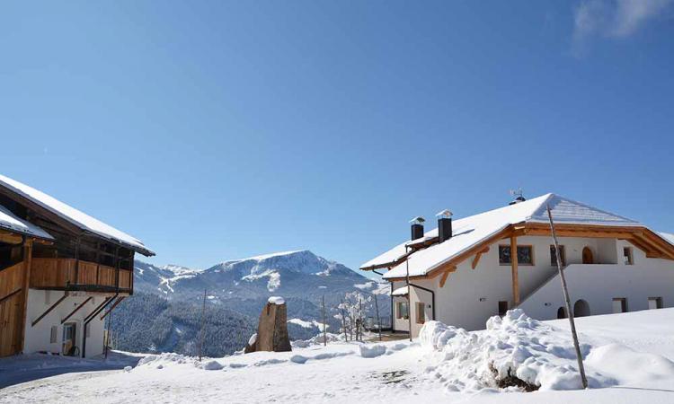 Winter landscape on the mountain farm Samer