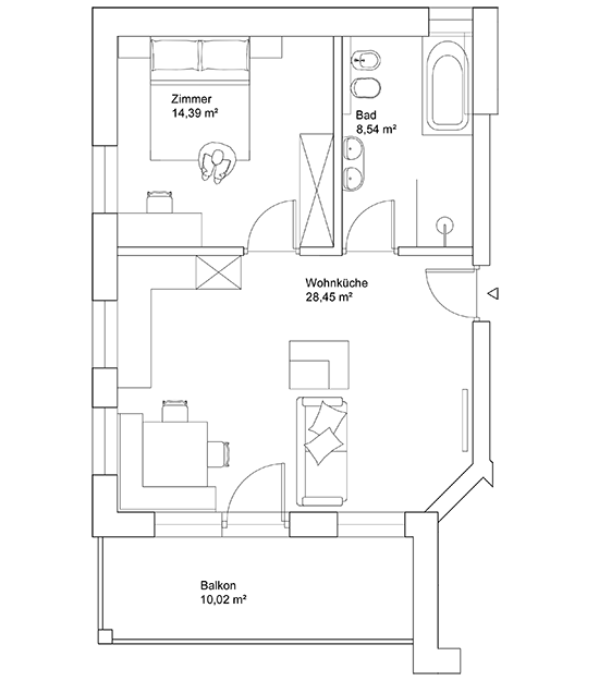 Ferienwohnung cultura - Skizze