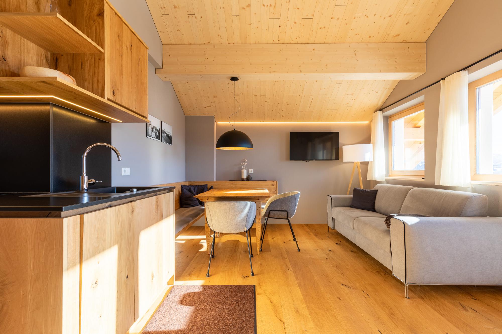 Appartamento ortus – angolo cucina e soggiorno